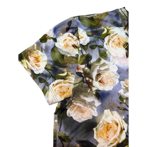 L’AGENCE Ressi Fitted Tee in Multi Cluster Floral Print Size XS New With Tags - Picture 9 of 12